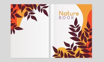 botanical style page cover set. For notebooks, planners, brochures, books, catalogs etc.abstract background with hand drawn leaf elements vector