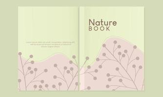 botanical style page cover set. For notebooks, planners, brochures, books, catalogs etc.abstract background with hand drawn leaf elements