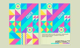 Bauhaus poster design. Modern abstract swiss geometric pattern cover template.triangle,circle,line,square elements. Vector collection illustration