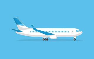 The plane is, side view. Vector illustration cartoon style.