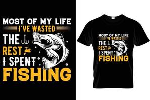 vector de pesca y camiseta de tipografía