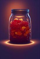 illustration of a jar full of halloween jelly photo