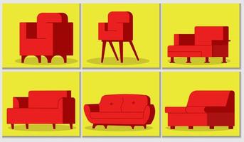 A collection of different chairs vector