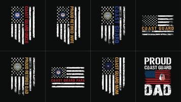 USA Flag Coast Guard Design Bundle vector