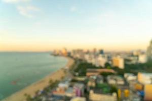 abstract blur Pattaya city skyline view in Thailand photo