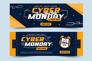 Cyber Monday banner ads design template vector