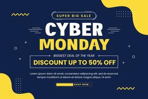 Cyber Monday background design template vector