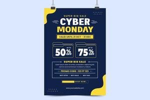 Cyber Monday poster or flyer design template vector