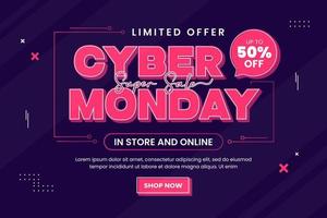 Cyber Monday background design template vector