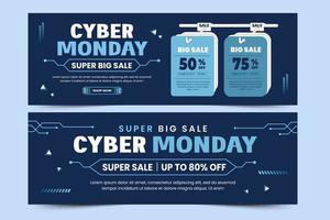 Cyber Monday banner ads design template vector