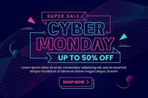 Cyber Monday background design template vector