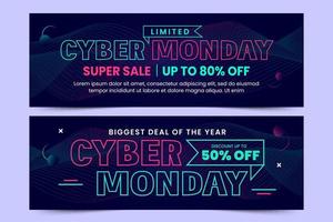 Cyber Monday banner ads design template vector