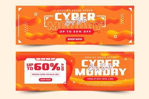 Cyber Monday banner ads design template vector