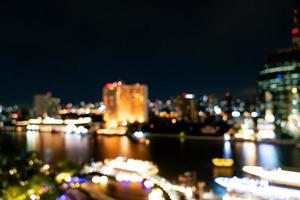 abstract blur Bangkok City in Thailand at night photo