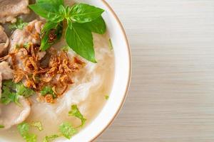 Pho Bo vietnamese soup with pork and rice noodles photo