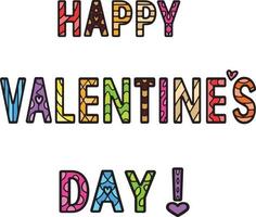 Happy Valentines Day Cartoon Colored Clipart vector