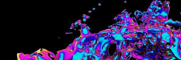 3D render, Iridescent Metallic color liquids, Abstract fluid background photo