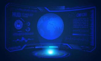 Modern HUD Technology Screen Background with Blue Globe vector