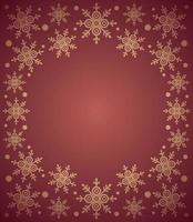 Red New Year background card with snowflake vector