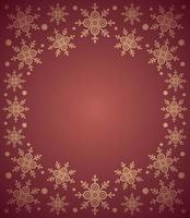 Red New Year background card with snowflake vector