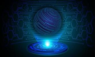 Modern Globe Holographic Projector on Technology Background vector