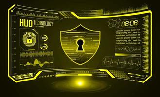 Modern HUD Technology Screen Padlock Background vector