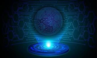 Modern Globe Holographic Projector on Technology Background vector