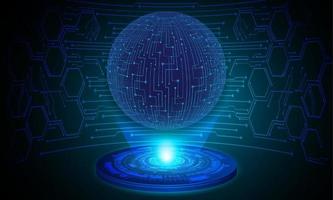 Modern Globe Holographic Projector on Technology Background vector