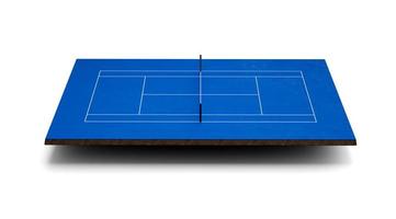 Aerial view of blue tennis court 3d illustration photo