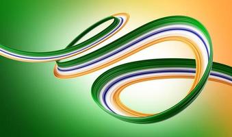 Indian flag wavy abstract background. 3d illustration photo