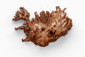 Map of Iceland in old style, brown graphics in a retro style Vintage Style. High detailed 3d illustration photo