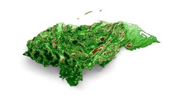 Honduras Topographic Map 3d realistic map Color 3d illustration photo