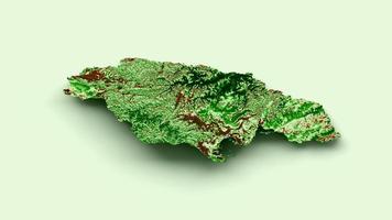 Jamaica Topographic Map 3d realistic map Color 3d illustration photo