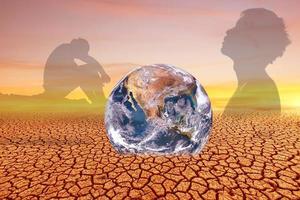 The concept of global warming  water scarcity water crisis photo