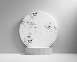 Abstract Minimal Modern White Podium Platform For Product Display Showcase 3D Rendering photo