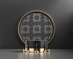 3D rendering abstract luxury gold platform podium product presentation backdrop photo