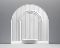 Abstract Minimal Modern White Podium Platform For Product Display Showcase 3D Rendering photo