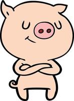 Vector pig character in cartoon style