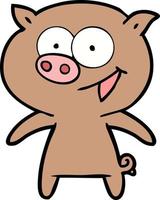 Vector pig character in cartoon style