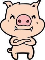 Vector pig character in cartoon style