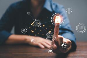 Digital transformation change management, internet of things. new technology bigdata and business process strategy, automate operation, customer service management, cloud computing, smart industry photo