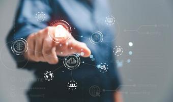 Digital transformation change management, internet of things. new technology bigdata and business process strategy, automate operation, customer service management, cloud computing, smart industry photo
