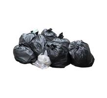 pile of garbage black bag  isolated on white background photo