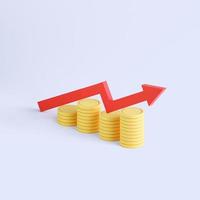 3d rendering coin objects, Simple financial related icons photo