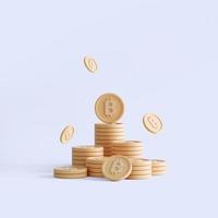 3d rendering coin objects, Simple financial related icons photo