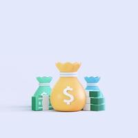 3d rendering coin objects, Simple financial related icons photo