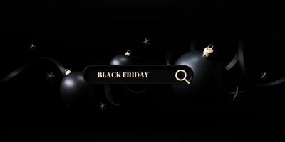 3d rendering Black friday sale background. banner,poster,podium on black background. photo