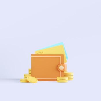 3d rendering coin objects, Simple financial related icons photo