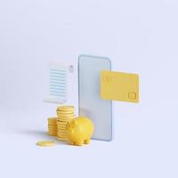 3d rendering coin objects, Simple financial related icons photo