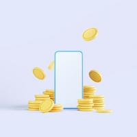 3d rendering coin objects, Simple financial related icons photo